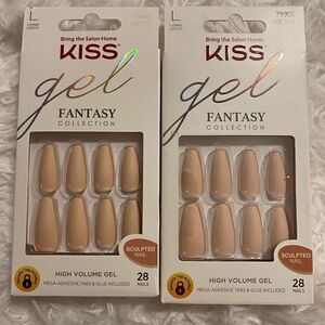 *NIB* KISS Gel Fantasy Collection, Long Length Coffin Matte Nude (2 available)